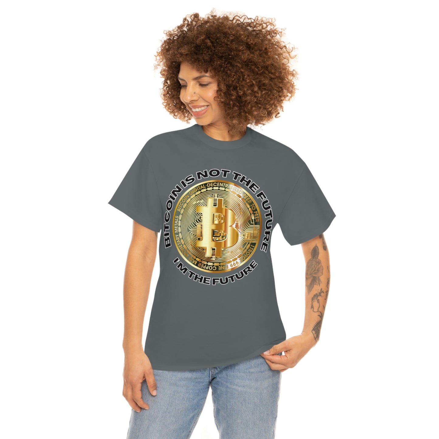 Bitcoin Is Not The Future Short Sleeve Tee | Unisex Heavy Cotton T-Shirt | Playera de Algodón