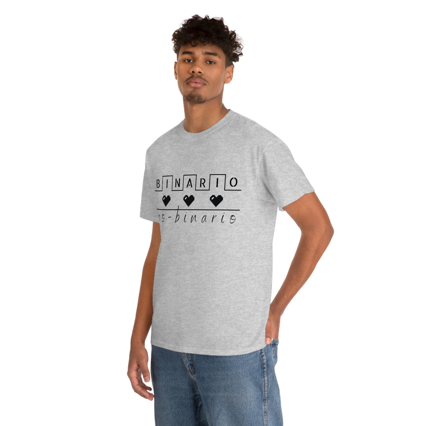 Binario - No Binario Short Sleeve Tee | Unisex Heavy Cotton T-Shirt | Playera de Algodón