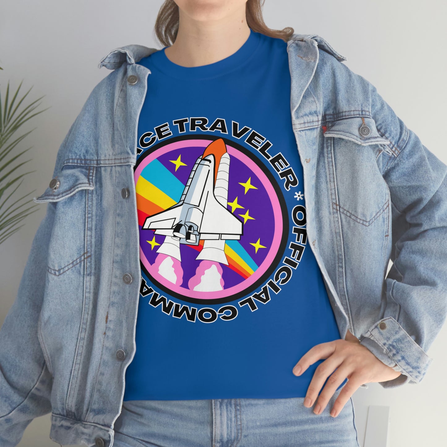 Space Traveler Commander Short Sleeve Tee | Unisex Heavy Cotton T-Shirt | Playera de Algodón | Rocketship T-shirt