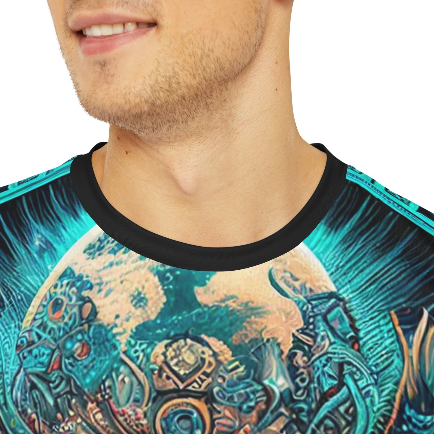 Aztec Goddess of the Moon Meztli T-Shirt | Men's Printed Polyester Tee | Short Sleeve T-Shirt for Man