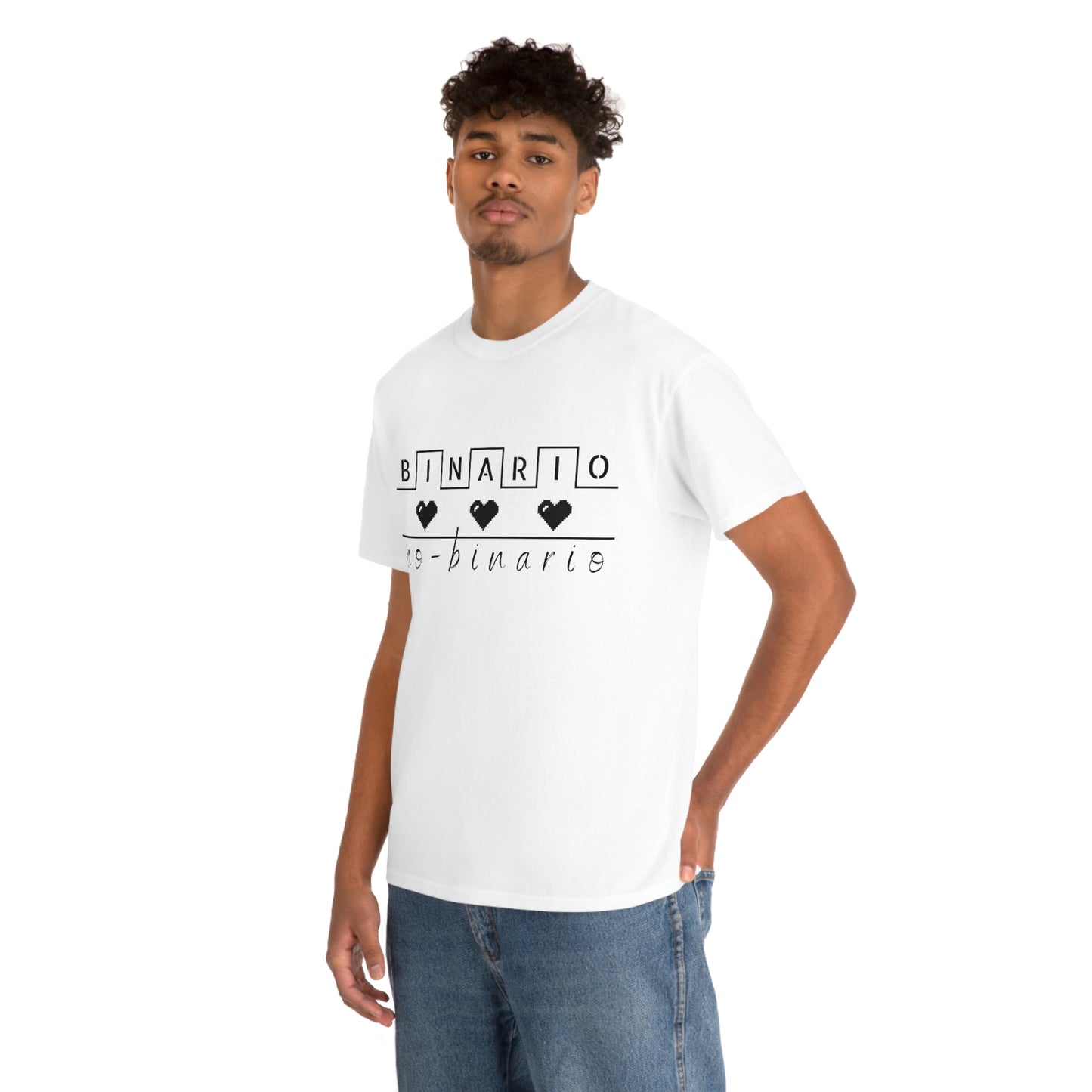 Binario - No Binario Short Sleeve Tee | Unisex Heavy Cotton T-Shirt | Playera de Algodón