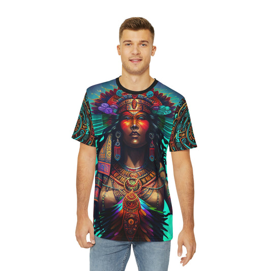 Coatlicue Aztec Mother of Gods T-Shirt | Men's Printed Polyester Tee | Short Sleeve T-Shirt for Man