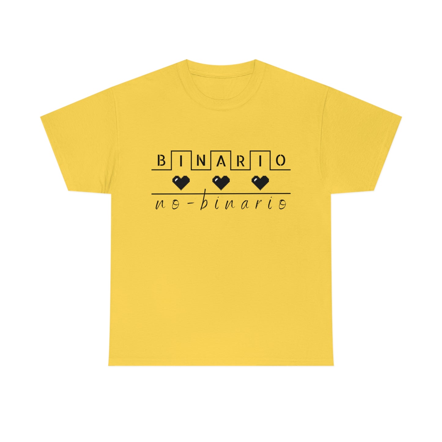 Binario - No Binario Short Sleeve Tee | Unisex Heavy Cotton T-Shirt | Playera de Algodón