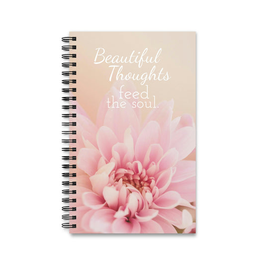 Pink Coral Dahlia Flower Spiral Journal | Inspiring Love Journal | Blank, Dot Grid, Lined or Task Journal Book | Notebook