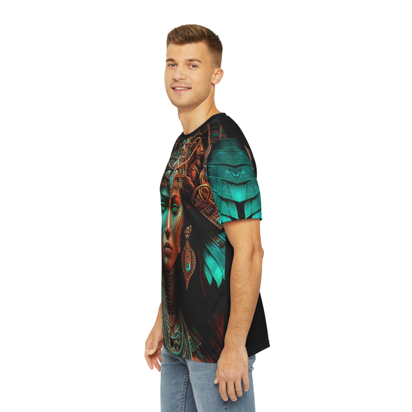 Aztec God Xochiquetzal T-Shirt | Men's Printed Polyester Tee | Short Sleeve T-Shirt for Man