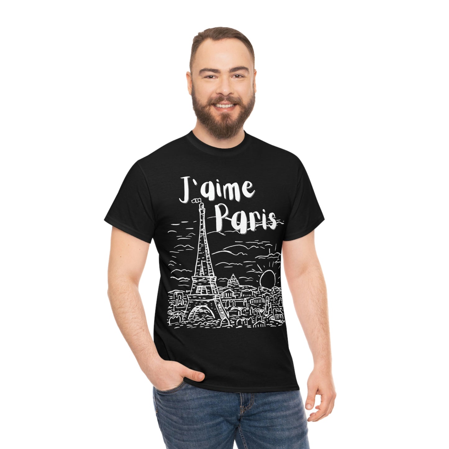 J'aime Paris Short Sleeve Tee | Unisex Heavy Cotton T-Shirt | Playera de Algodón | I love Paris T-shirt