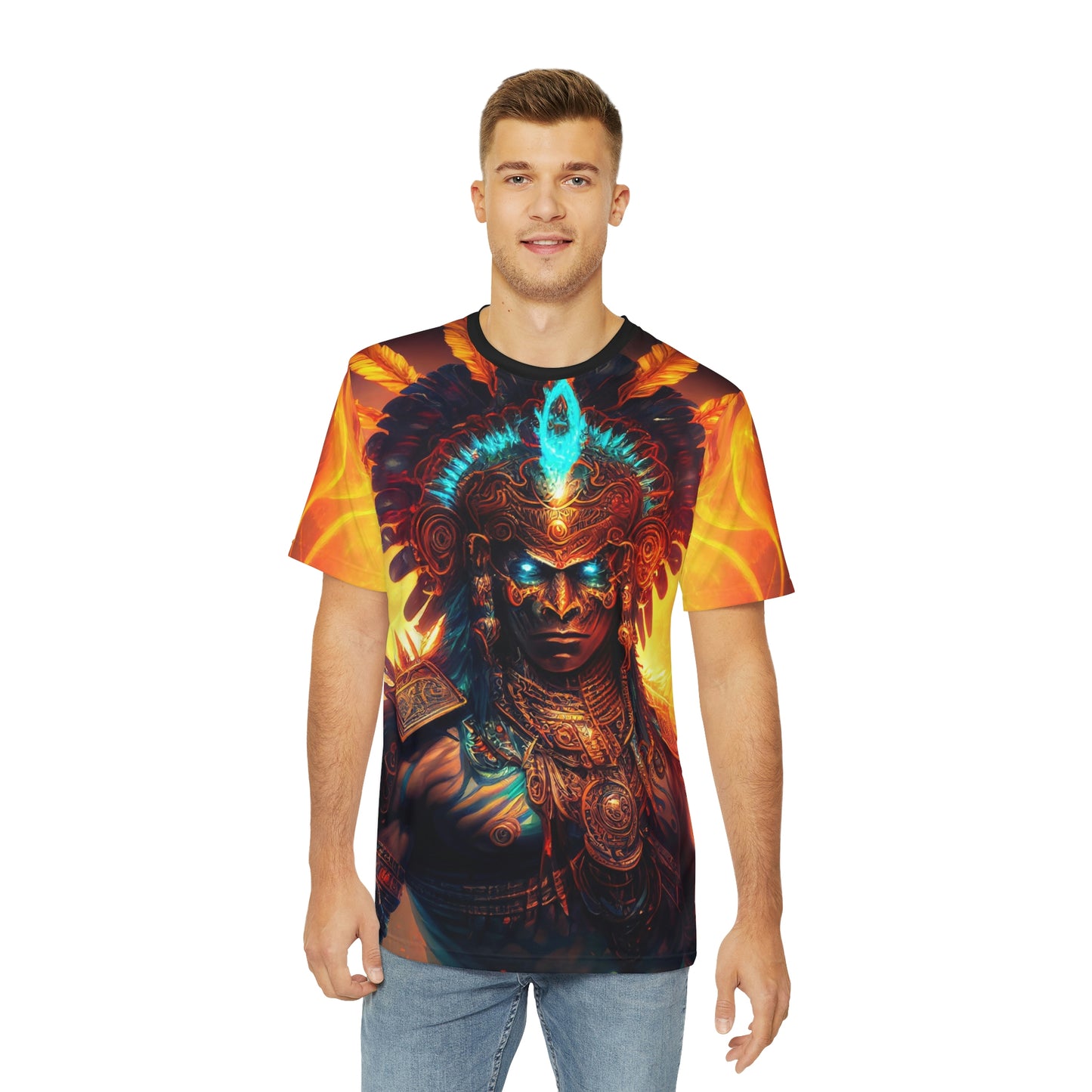 Aztec God Tonatiuh T-Shirt | Men's Printed Polyester Tee | Short Sleeve T-Shirt for Man