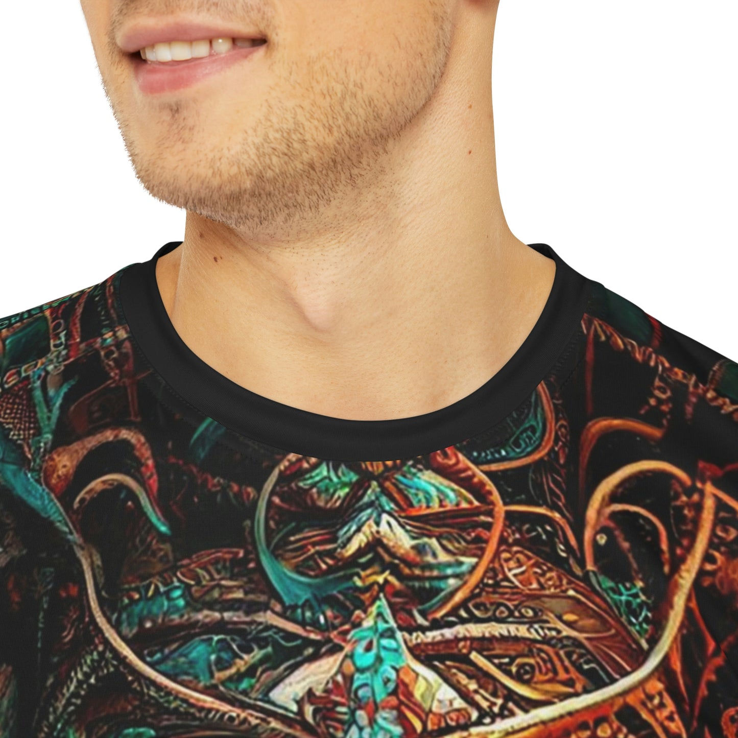 Aztec God Xochiquetzal T-Shirt | Men's Printed Polyester Tee | Short Sleeve T-Shirt for Man